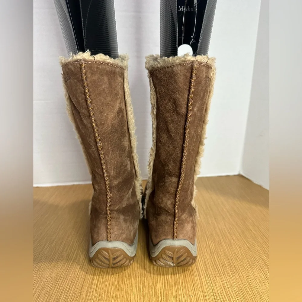 Patagonia Waterproof Women’s 7 Brown Suede Winter Boots PrimaLoft Polartec Comfy